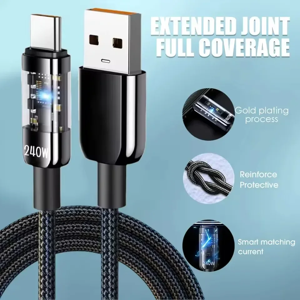 240W Dual Charging Line Type-C - огляд і ціна Braided Line